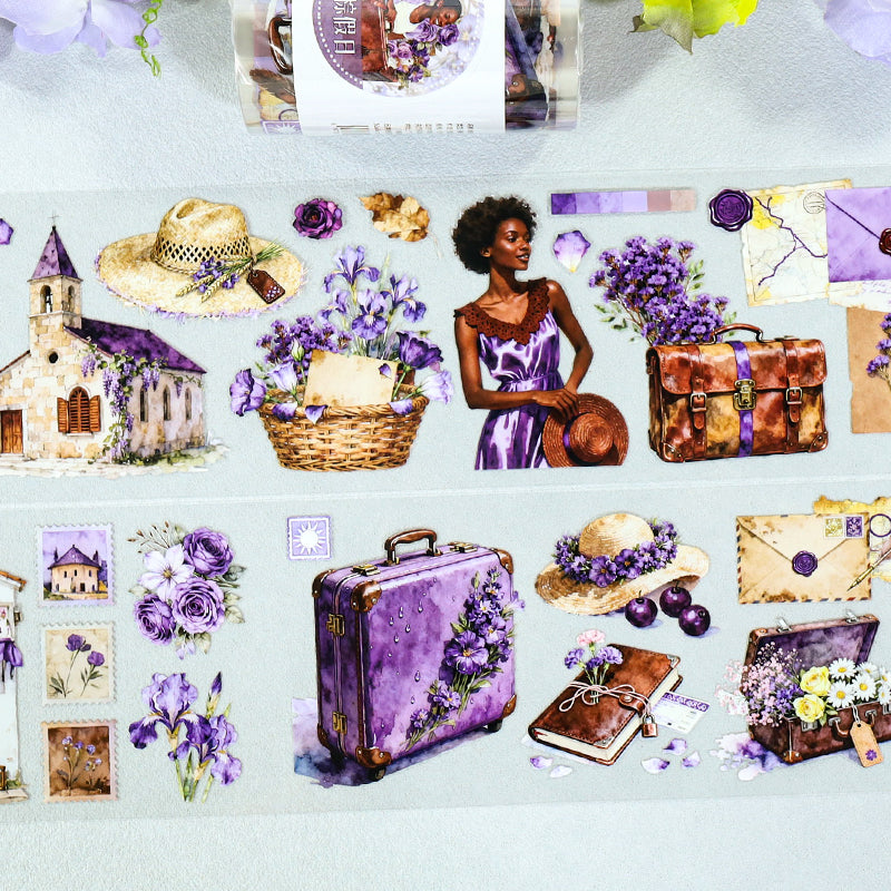Purple Brown Holiday PET Tape featuring brown designs for journaling, scrapbooking and collage