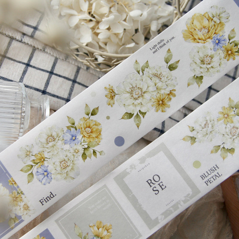 Whole Roll 5.5cm*5m Glamorous Rose Die Cutting Washi/PET Tape