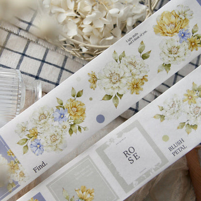 Whole Roll 5.5cm*5m Glamorous Rose Die Cutting Washi/PET Tape