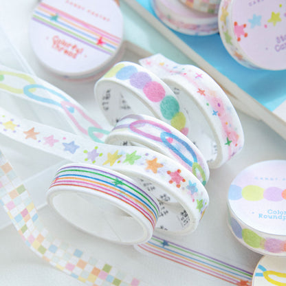 Colorful Candy Notes Series Washi Tape featuring color designs for journaling, scrapbooking and collage