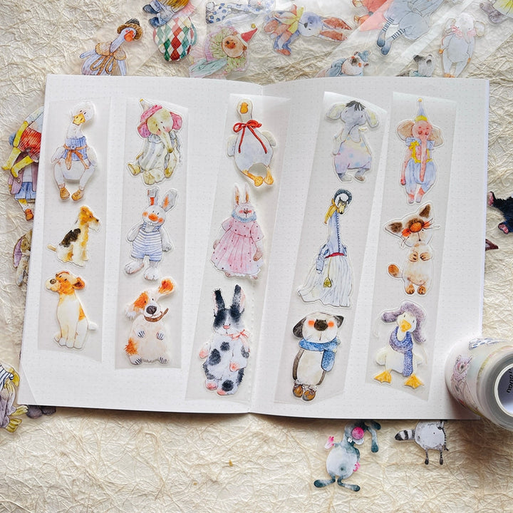 4cm*333cm Cute doll Die Cutting Washi/PET/Fog PET Tape for journaling, scrapbooking and collage