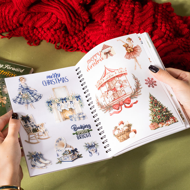 Look Forward Christmas Series Sticker Book featuring book designs for journaling, scrapbooking and collage