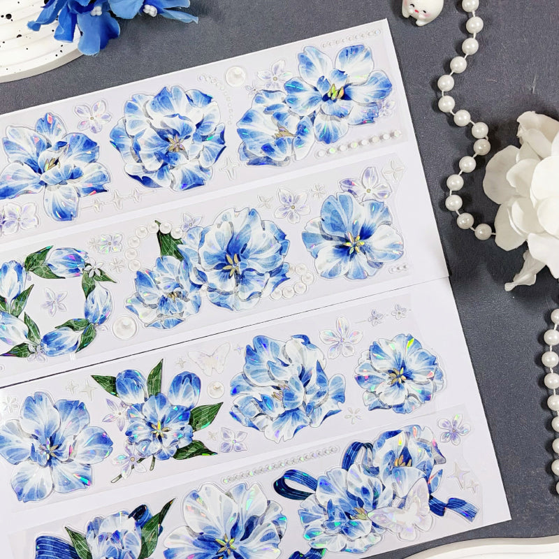 Whole Roll 6cm*5m Ethereal Tranquility Die Cutting Shell Light PET/Synthetic Paper Tape