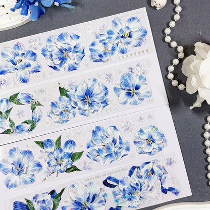 Whole Roll 6cm*5m Ethereal Tranquility Die Cutting Shell Light PET/Synthetic Paper Tape