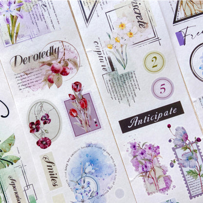 6.5cm*100cm Memoirs of Old Dreams Die Cutting Washi/Fog PET Tape featuring dream, and old designs for journaling, scrapbooking and collage