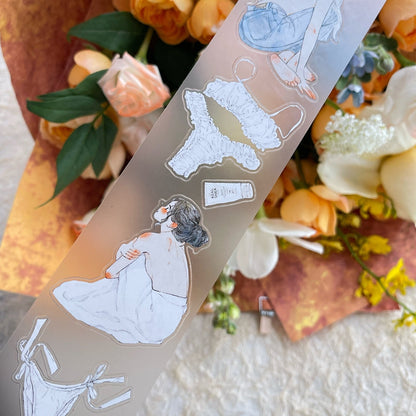 5cm*333cm Secret Die Cutting Washi/PET/Fog PET Tape featuring secret designs for journaling, scrapbooking and collage