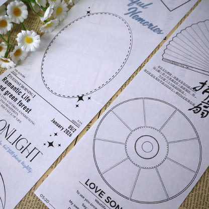 12cm*250cm Geometric Fragments Die Cutting Washi Tape for journaling, scrapbooking and collage