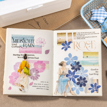 Velvet Mist Starfield Series White Kraft Paper Tape featuring white, and star designs for journaling, scrapbooking and collage