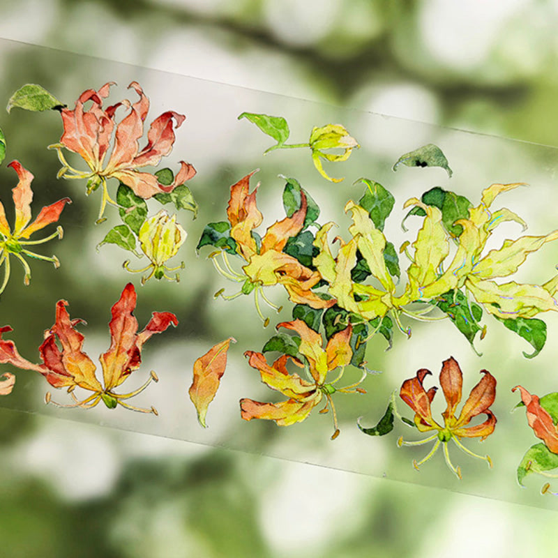 6cm*100cm Garland Lily Shell Light PET Tape featuring light designs for journaling, scrapbooking and collage