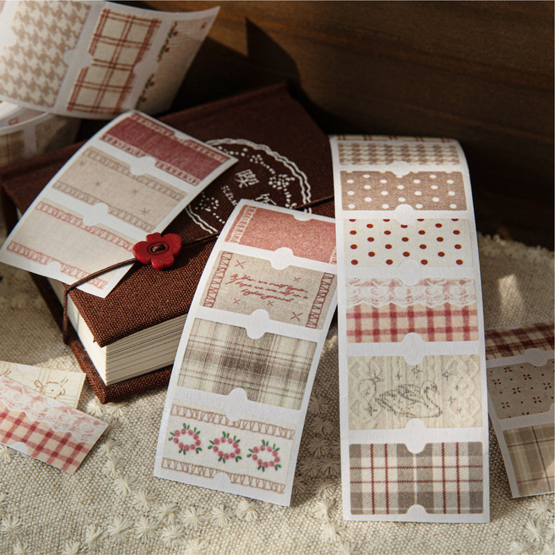 Handmade fabric label series Die Cutting Washi Tape for journaling, scrapbooking and collage