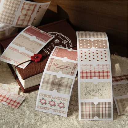 Handmade fabric label series Die Cutting Washi Tape for journaling, scrapbooking and collage