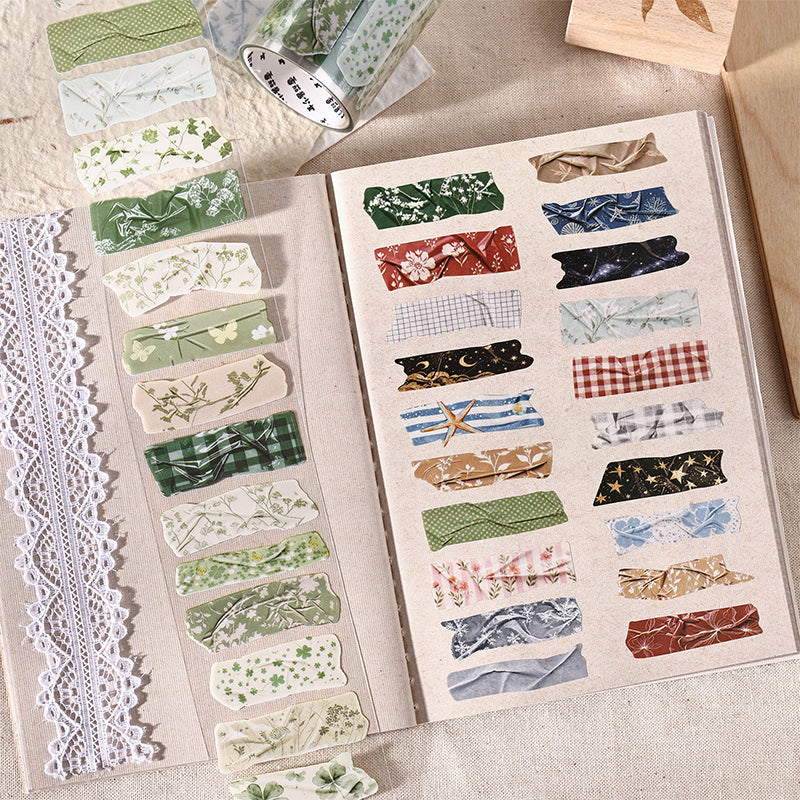 Folded Pages Series Die Cutting PET Tape featuring old designs for journaling, scrapbooking and collage