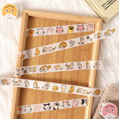 Cute Cat Series Washi Tape featuring cat designs for journaling, scrapbooking and collage