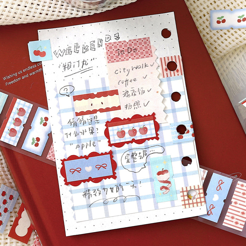 Afternoon Tea Melody Series Die Cutting Writing Paper Tape featuring tea designs for journaling, scrapbooking and collage