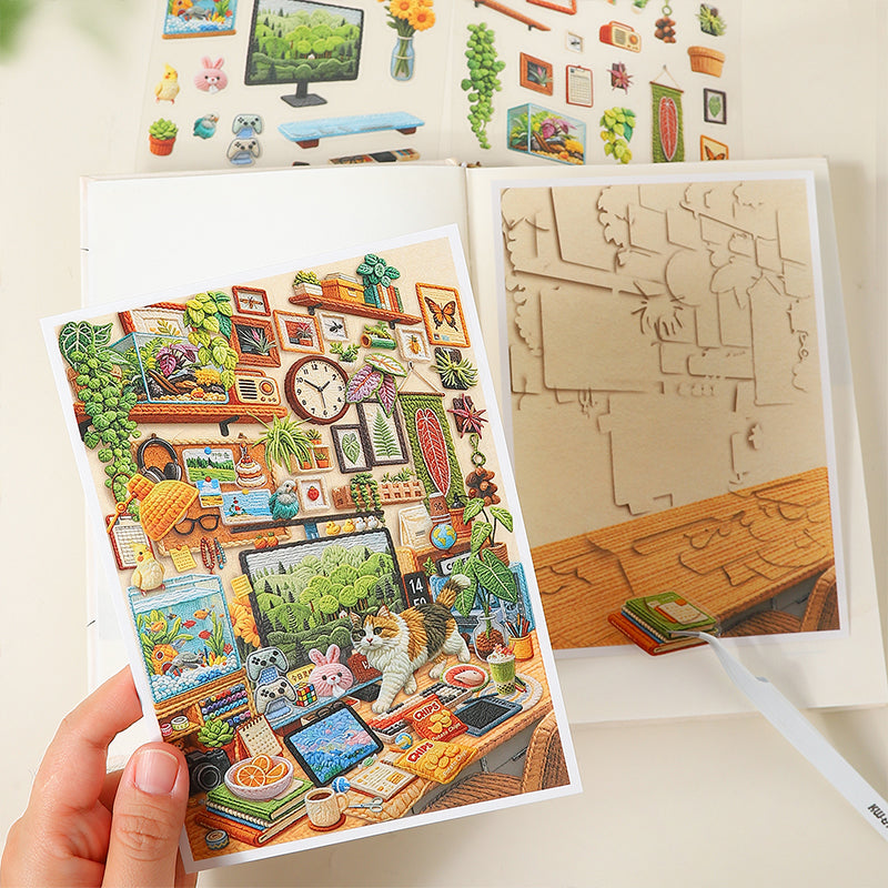 Corner Of Home Series 3D Sticker featuring home designs for journaling, scrapbooking and collage