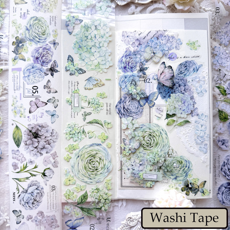 Whole Roll 6cm*6m Embroidered Flower Letter Washi/PET Tape
