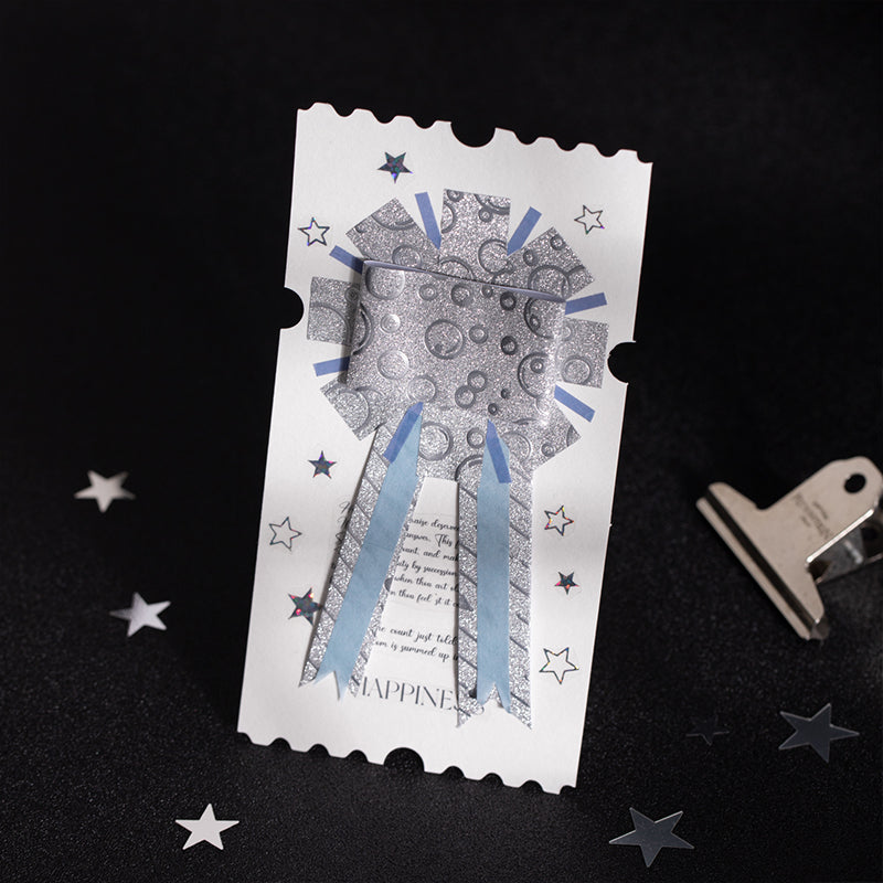 Lively Silver Color Series Special Paper Tape featuring silver, and color designs for journaling, scrapbooking and collage