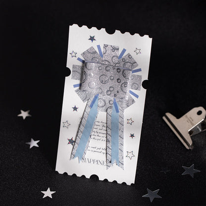 Lively Silver Color Series Special Paper Tape featuring silver, and color designs for journaling, scrapbooking and collage