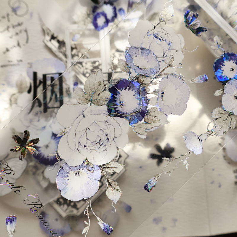 Blue Window flowers Die-Cutting Washi Tape - Sample 120cm