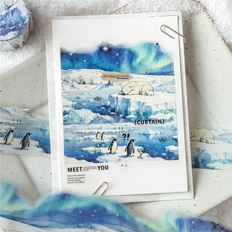 Snow Country Memoirs Series PET Tape featuring snow designs for journaling, scrapbooking and collage