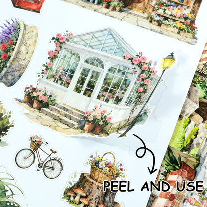 Charming Town Sticker Book featuring book designs for journaling, scrapbooking and collage