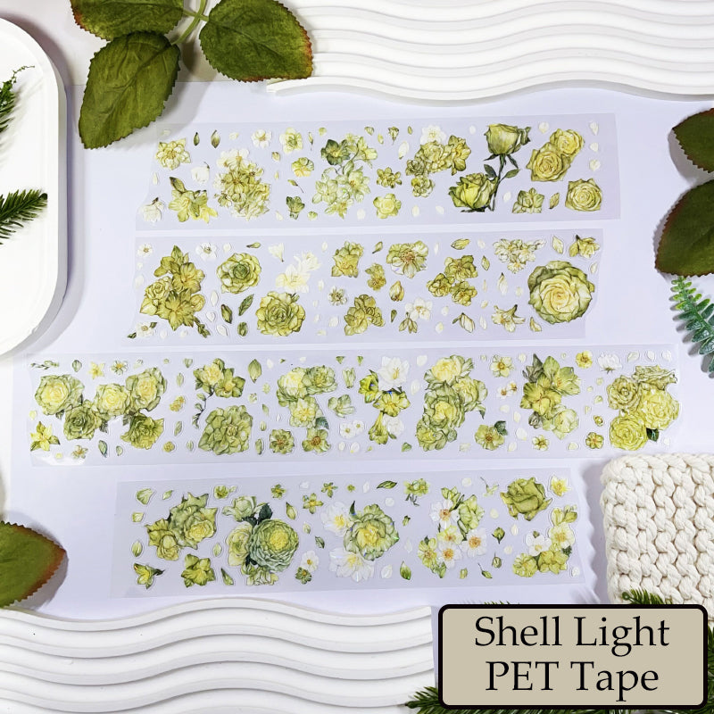 5.5cm*100cm Lush Greenery Washi/Self-adhesive/Shell Light PET Tape