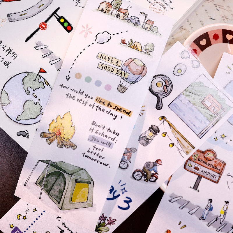 5.5cm*125cm The Journey Die Cutting Washi/Fog PET Tape for journaling, scrapbooking and collage