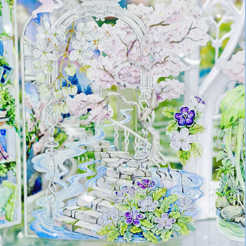 Whole Roll 7.5cm*5m Seine River Scenery Shell Light PET Tape featuring light designs for journaling, scrapbooking and collage