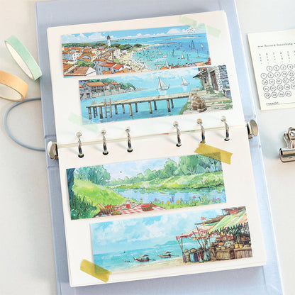 Beautiful Scenery View Series Sticker Book featuring book designs for journaling, scrapbooking and collage