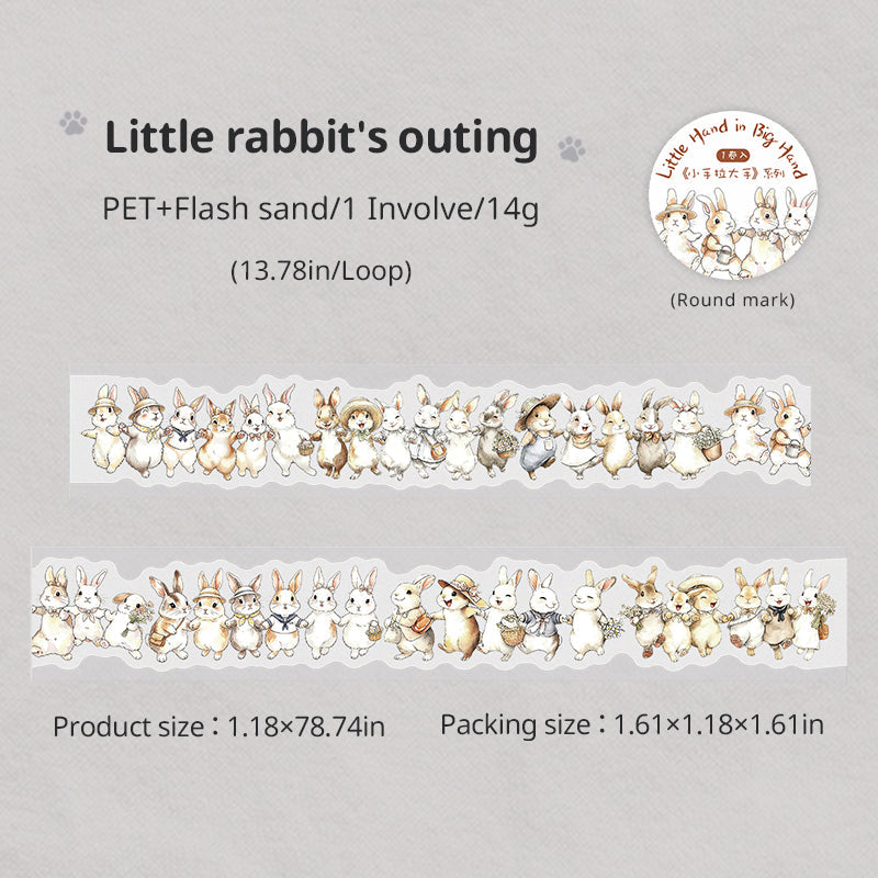Little Hand in Big Hand Series Die Cutting Flash Sand PET Tape