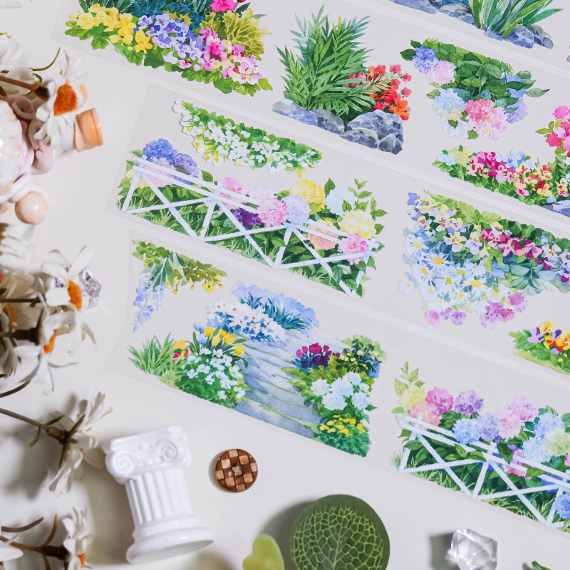 5cm*100cm Roadside Flower PET Tape featuring flower designs for journaling, scrapbooking and collage