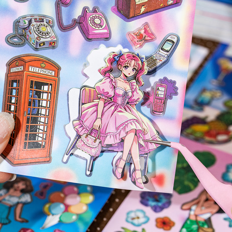 Showa Holiday Series Sticker Book featuring book designs for journaling, scrapbooking and collage