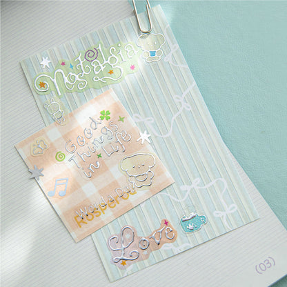 Rolling Characters Series Die Cutting Silver Stamping PET Tape