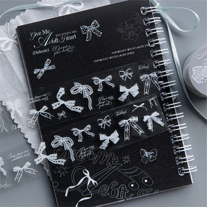 Bow Party Series Die Cutting PET Tape featuring party designs for journaling, scrapbooking and collage