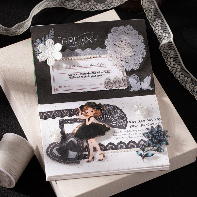 Silk Memory Series Sticker Book featuring book designs for journaling, scrapbooking and collage