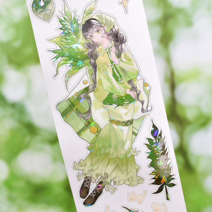 Whole Roll 6cm*5m Green Shadows Speak Die Cutting Shell Light Synthetic Paper Tape featuring green, shadow, and light designs for journaling, scrapbooking and collage