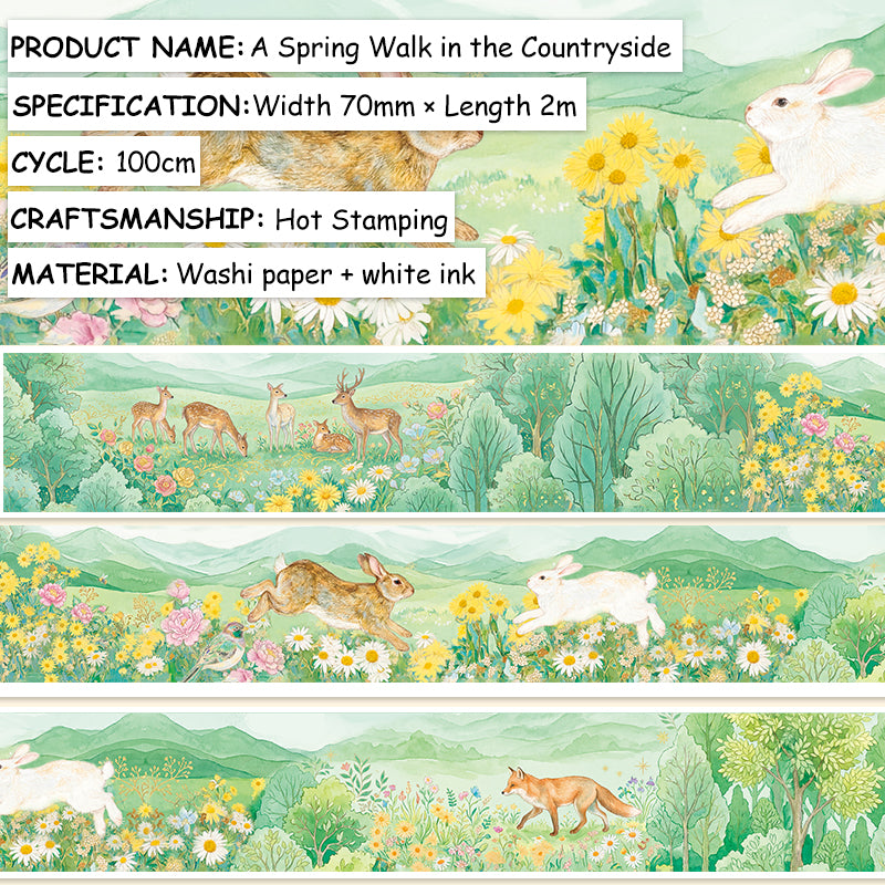 Countryside Spring Walk Gold Stamping Washi Tape