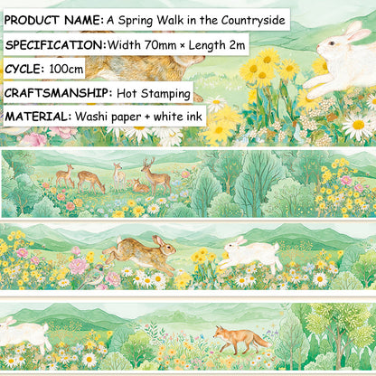 Countryside Spring Walk Gold Stamping Washi Tape