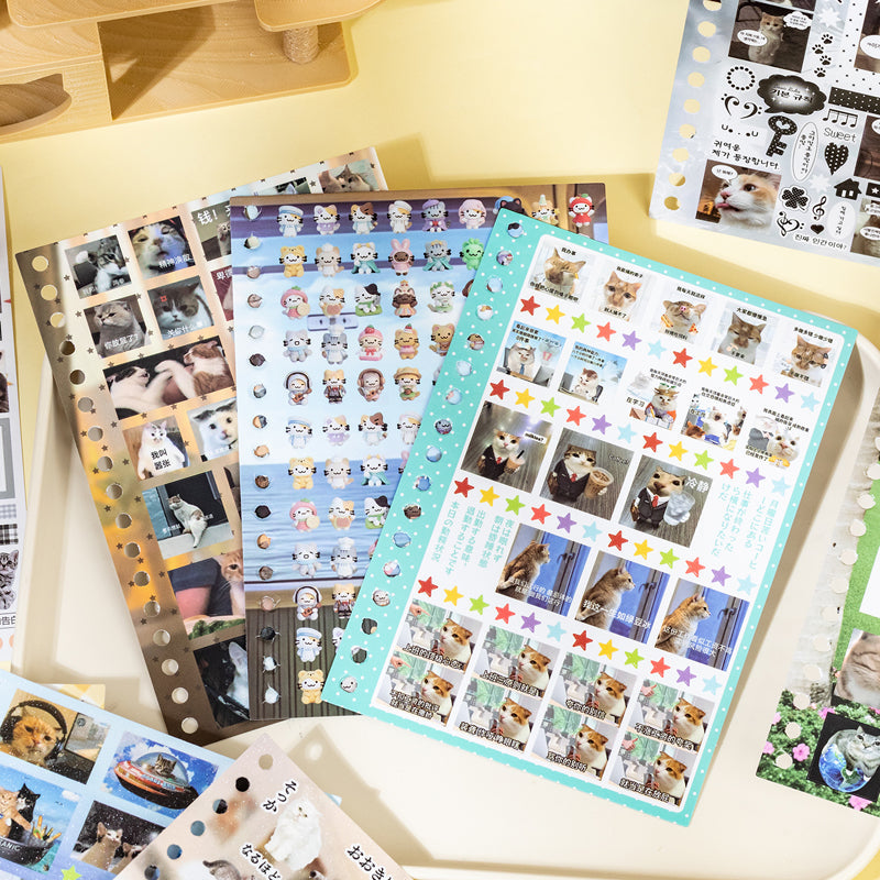 Meow Words Series Sticker Book featuring book designs for journaling, scrapbooking and collage