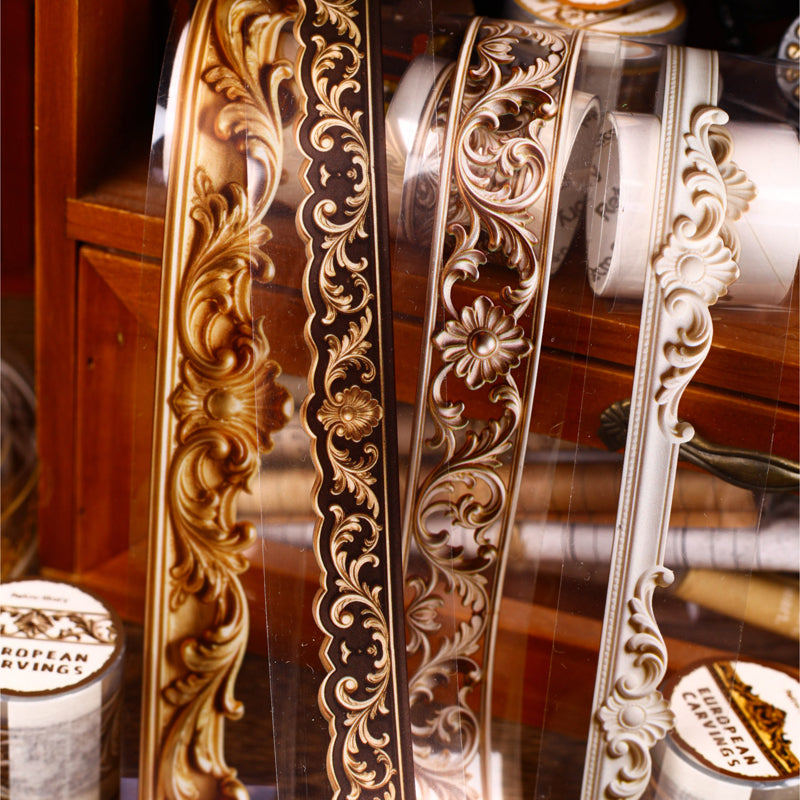 European Style Embroidery Series PET Tape featuring european designs for journaling, scrapbooking and collage