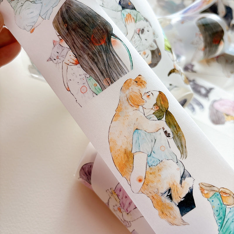 Whole Roll 6cm*10m Pet Companionship Die Cutting Washi/PET/Fog PET Tape