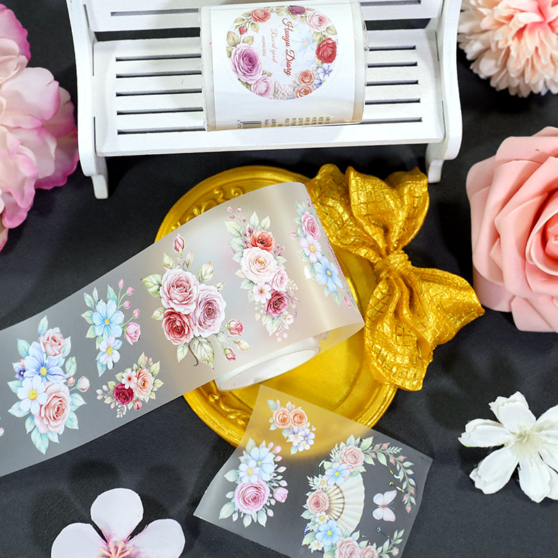 Flower Language Diary Shell Silver Fog PET Tape