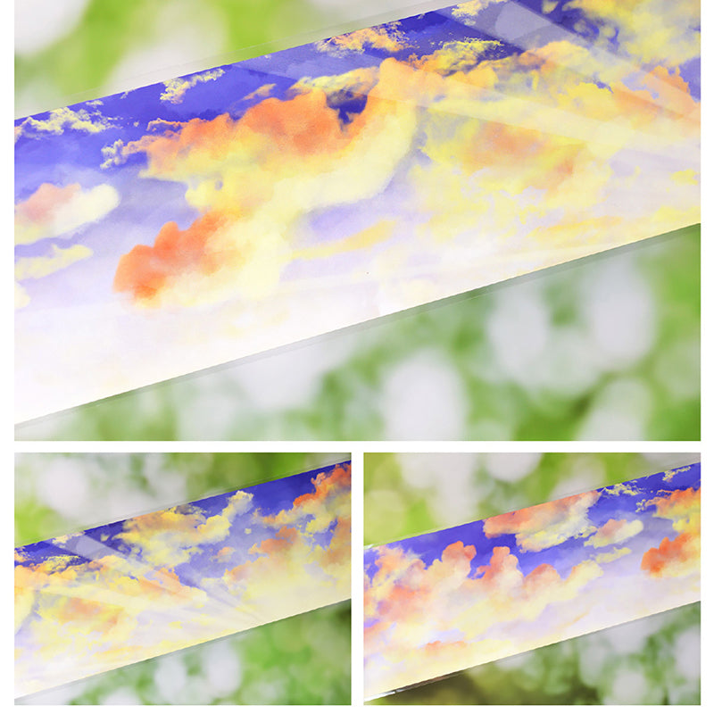 Whole Roll 6.3cm*5m Beautiful Sunglow White Ink PET Tape