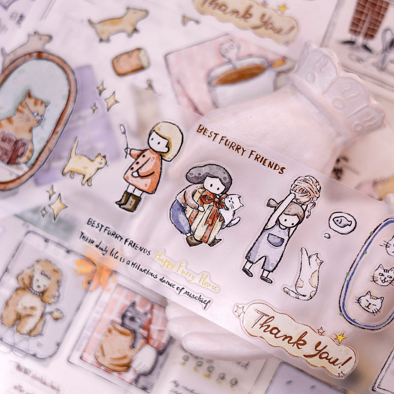 Whole Roll 5.5cm*6m Friend Diary Die Cutting Washi/PET/Fog PET Tape for journaling, scrapbooking and collage