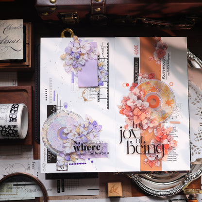 5.5cm*120cm Retro Old Page Die Cutting Washi/PET Tape
