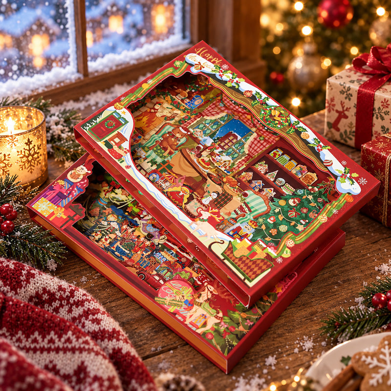 Christmas Warm House Series 3D Sticker featuring house designs for journaling, scrapbooking and collage