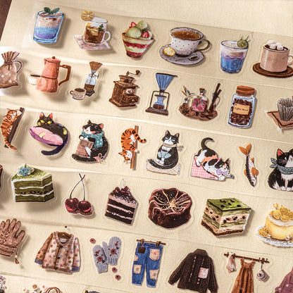 Leisure Moments Series Die Cutting PET Tape featuring leisure designs for journaling, scrapbooking and collage
