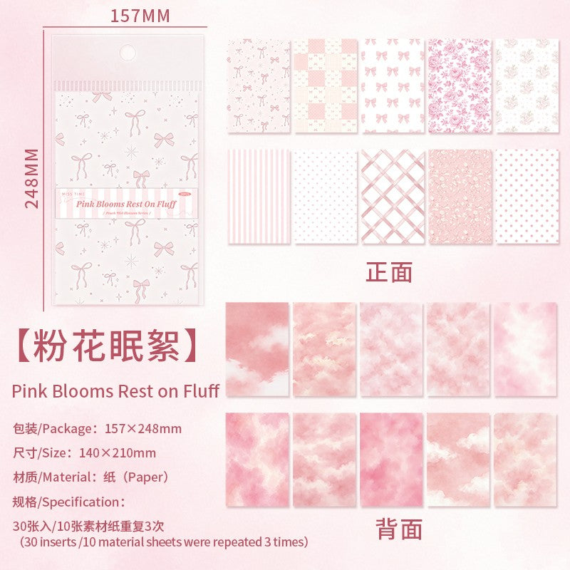 Blossom Pink Boughs Lightly Retro Textured Material Paper