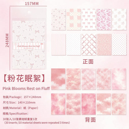 Blossom Pink Boughs Lightly Retro Textured Material Paper