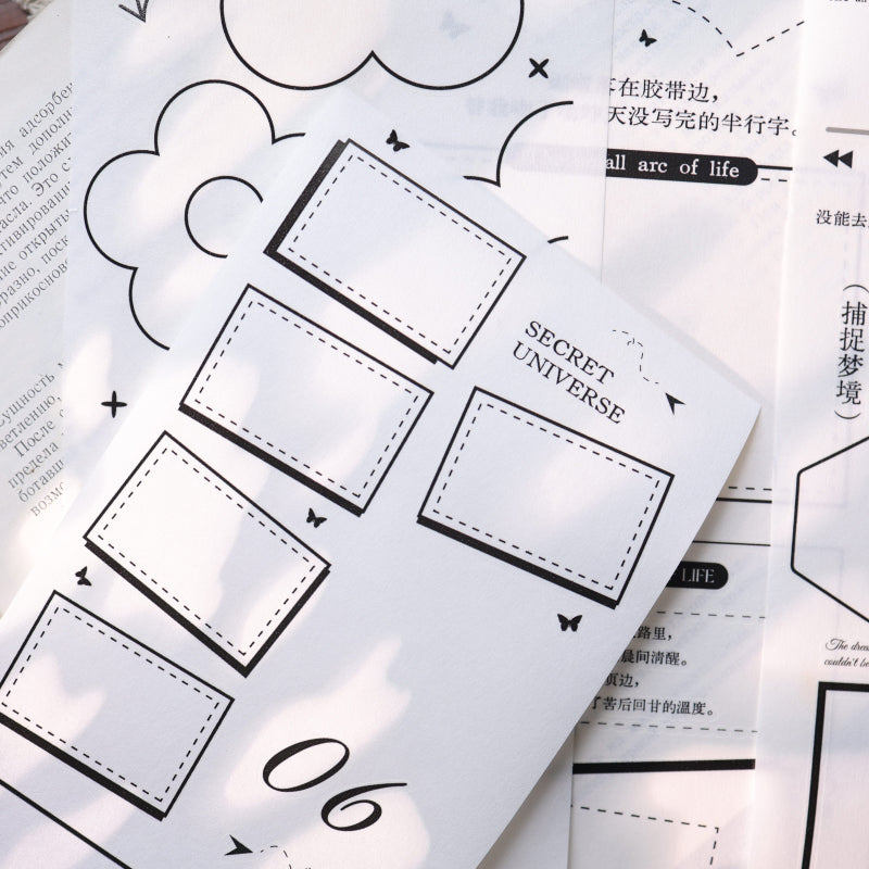 10.5cm*200cm Grid memory Die Cutting Washi/PET Tape for journaling, scrapbooking and collage